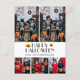 Hey Boo! Spooky Halloween Family Photo Holiday Postcard
