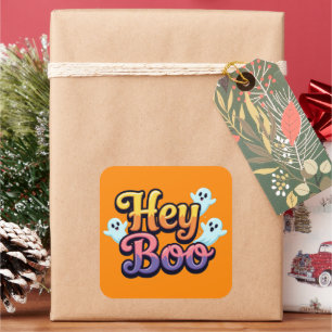 Hey Boo Square Sticker