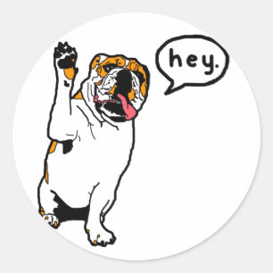 Hey Bulldog Classic Round Sticker
