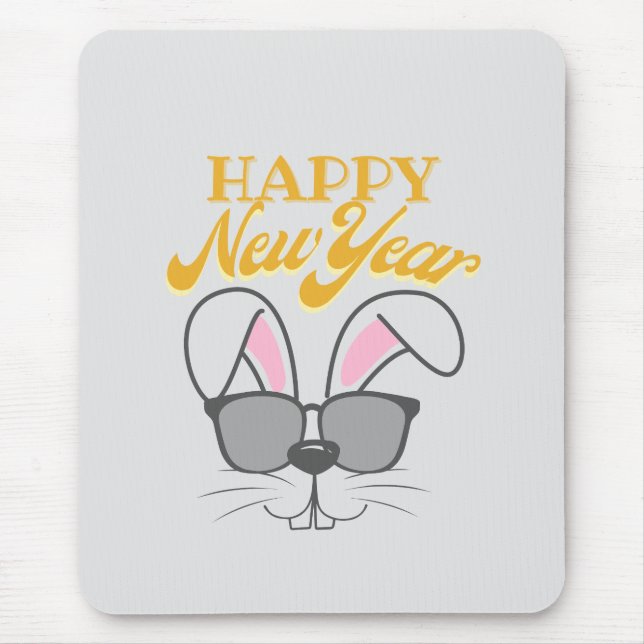 Hey bunny! Happy New Year Buddy Mouse Pad (Front)