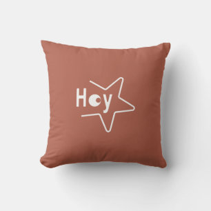 Hey Bye White Front Back Simple Riddle Throw Pillow