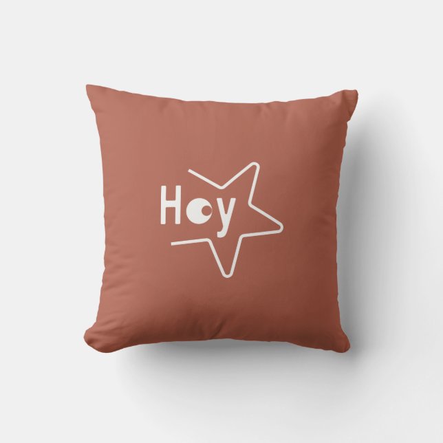 Hey Bye White Front Back Simple Riddle Throw Pillow (Front)