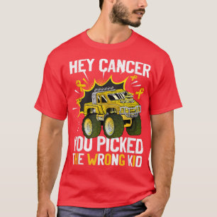 Hey Cancer You Picked The Wrong Kid Childhood Canc T-Shirt