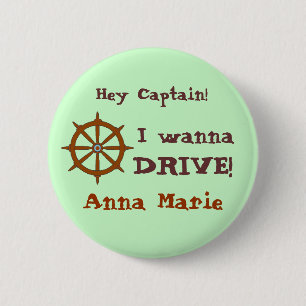 Hey Captain w name 2 Inch Round Button