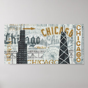 Hey Chicago Vintage Poster