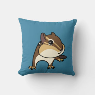 Hey Chippy Blue Throw Pillow! ヘイチッピー青いクッション! Pillow