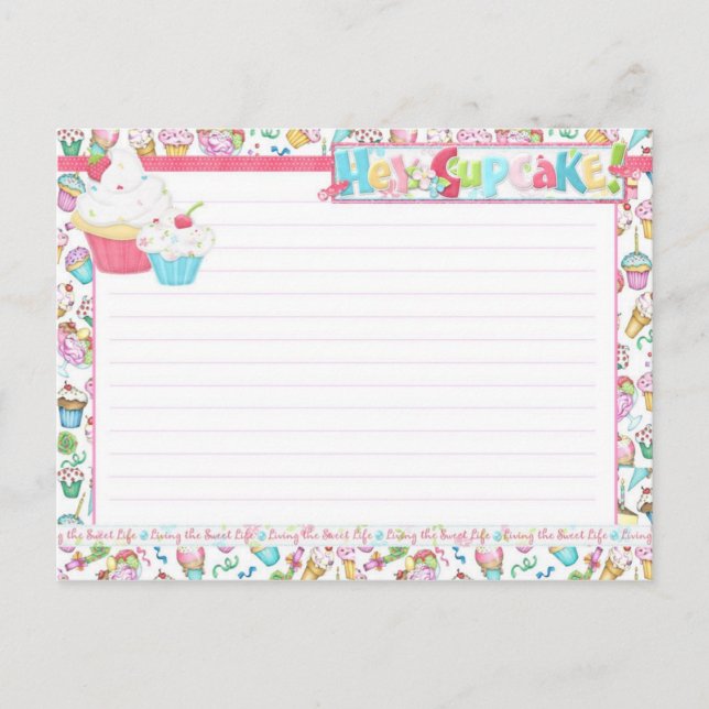 Hey Cupcake Living the Sweet Life Recipe Carte pos (Devant)
