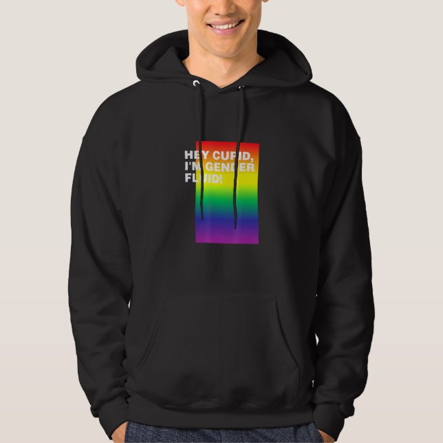 Hey Cupid Im Gender Fluid Lgbtq Nonbinary Pride  2 Hoodie (Front)
