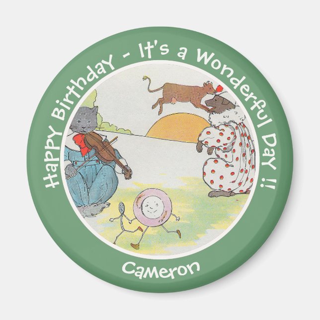Hey Diddle Diddle Birthday Party Collection Magnet (Front)