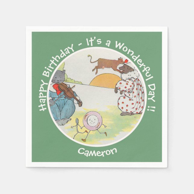 Hey Diddle Diddle Birthday Party Collection Napkin (Front)