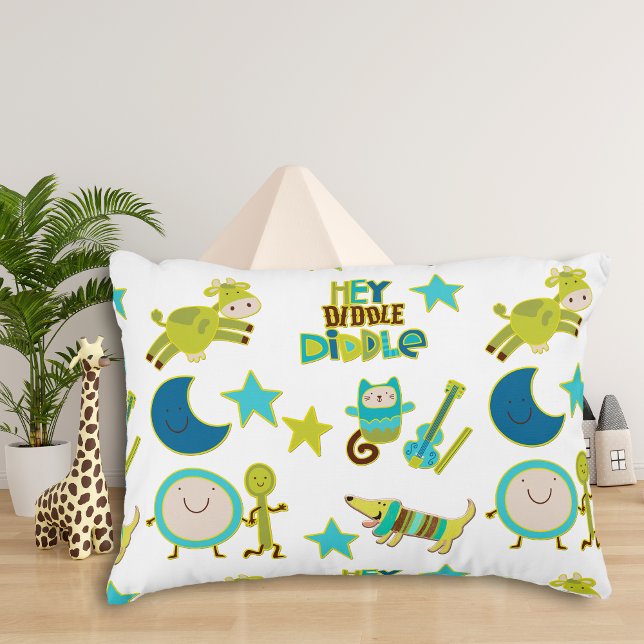 Hey Diddle Diddle Nursery Rhyme Accent Pillow (Creator Uploaded)