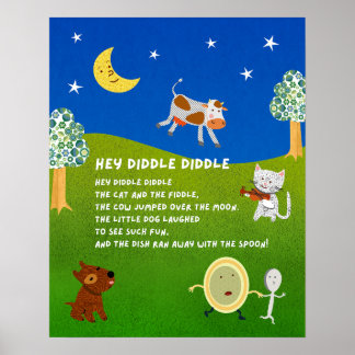 Hey Diddle Diddle Nursery Rhyme Classroom Poster