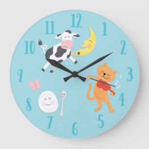 Hey Diddle Diddle Nursery Rhyme Horloge des enfant