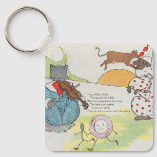 Hey Diddle Diddle The Cat and the Fiddle Rhyme Keychain