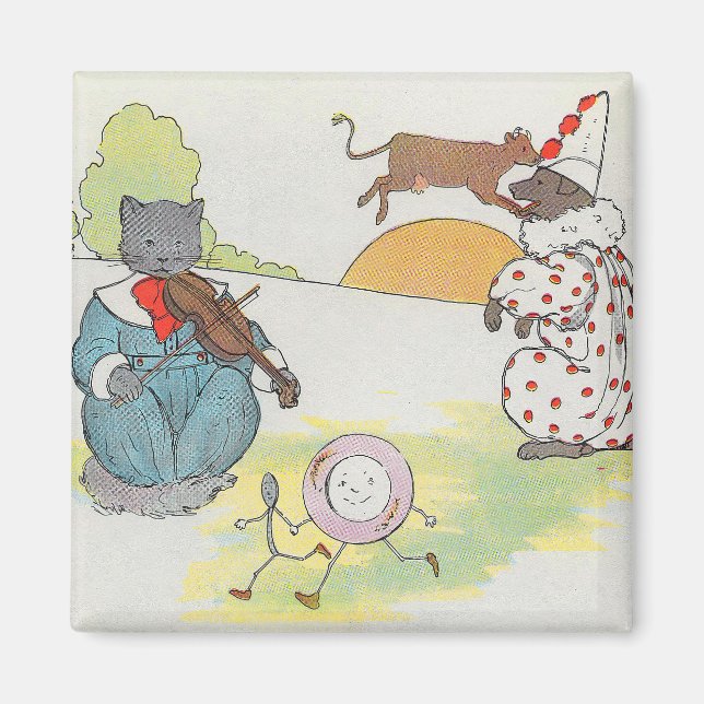 Hey Diddle Diddle The Cat and the Fiddle Rhyme Magnet (Front)