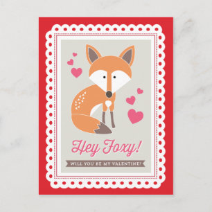 Hey Foxy! by Origami Prints Valentine Postcard