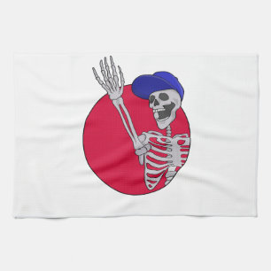 Hey Friends Cool and Funny Skeleton Kitchen Towel