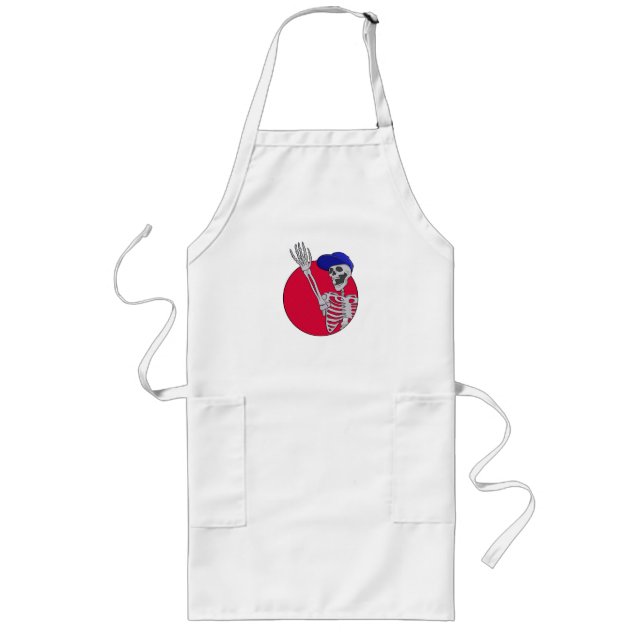 Hey Friends Cool and Funny Skeleton Long Apron (Front)