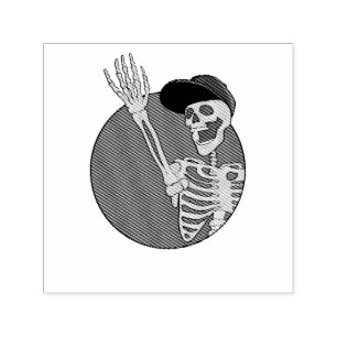 Hey Friends Cool and Funny Skeleton Self-inking Stamp