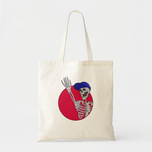 Hey Friends Cool and Funny Skeleton Tote Bag (Front)