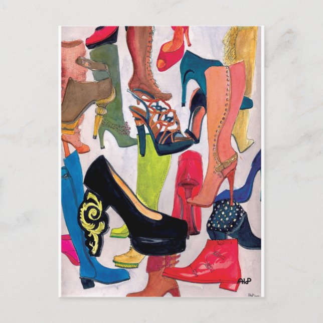 Hey Girls, need a new pair? Beautiful Shoes! Postcard (Front)