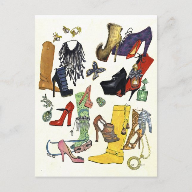 Hey Girls, need a new pair? Beautiful Shoes ! Postcard (Front)