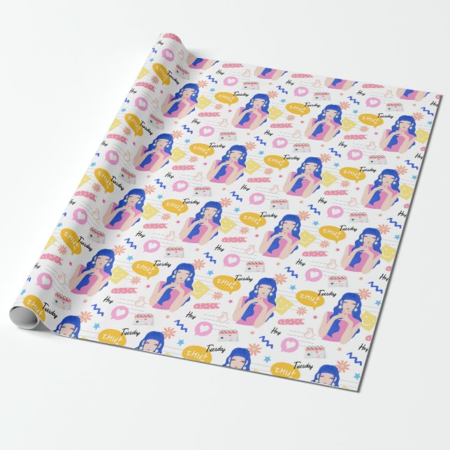 Hey Girls Wrapping Paper (Unrolled)