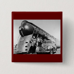Hey Good Lookin' Vintage New York Central Railroad 2 Inch Square Button