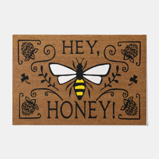 Hey Honey Door Mat, Happy Bee Door Mat
