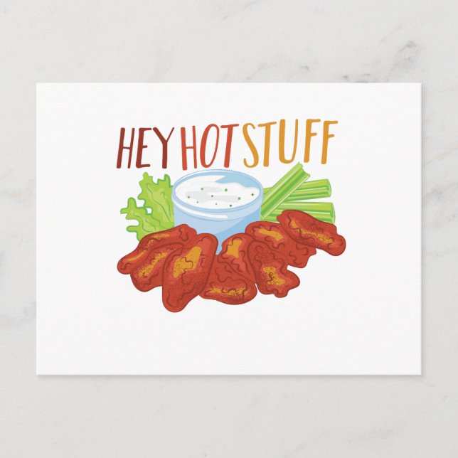 Hey Hot Stuff Postcard (Front)