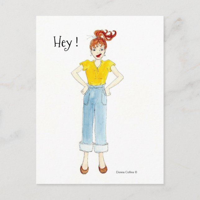 Hey, how long ya gonna be mad, postcard (Front)