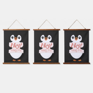 Hey! Hug Me - penguin costume personalization Hanging Tapestry