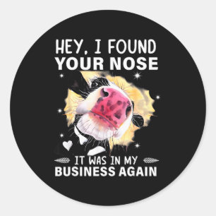 Hey I Found Your Nose It Was In My Business Again  Classic Round Sticker