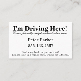 Hey! I'm Driving Here! Business Card