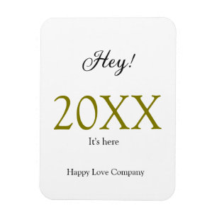 Hey it's new year add year gold black simple. Mini Magnet
