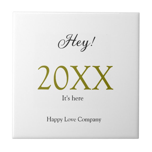 Hey it's new year add year gold black simple. Mini Tile (Front)