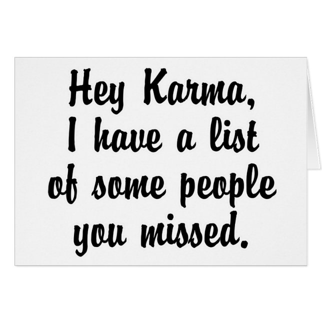 Hey Karma... (Devant horizontal)