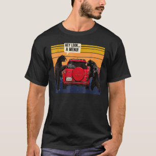 Hey Look A Menu Camping Camper, Retro Vintage Funn T-Shirt