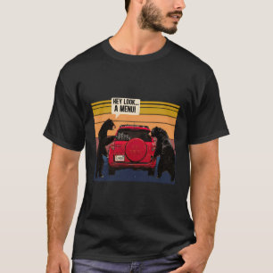 Hey Look A Menu Camping Camper Retro Vintage Funny T-Shirt