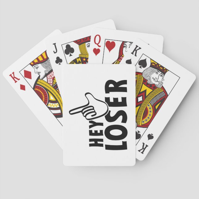 Hey loser. losers, mafkees, onnozele, neurd....  playing cards (Back)
