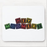 Hey Moomer! Mousepad<br><div class="desc">Hey,  Moomer! is a colorful typographic design that captures the digital spirit of a generation. Featuring a playful laptop keys motif,  this piece serves as a creative analogy for Millennial culture. It is the perfect gear for Moomers (aka Millennials) and anyone who wants to celebrate the always online lifestyle.</div>