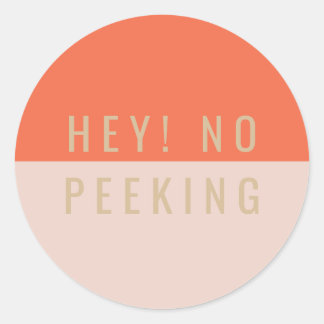Hey! No Peeking Classic Round Sticker