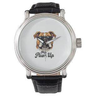 Hey Paws Up Vintage Bulldog with Sunglasses Funny Watch