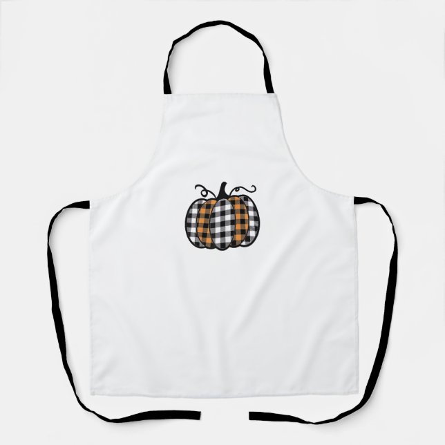 Hey Pumpkin Buffalo Plaid for Fall Autumn Thanksgi Apron (Front)
