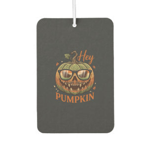 Hey Pumpkin Halloween Jack Lantern Glasses Mustach Air Freshener