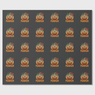 Hey Pumpkin Retro Halloween Sunglasses Wrapping Paper
