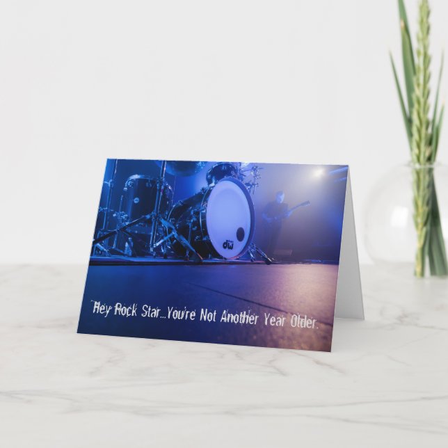 Hey Rock Star Musicien Carte d'anniversaire (Devant)