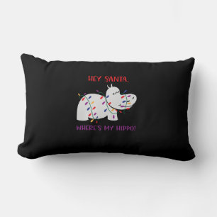 Hey Santa, Where's my hippo 2 Lumbar Pillow