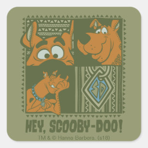 Hey Scooby-Doo Tribal Square Graphic Square Sticker