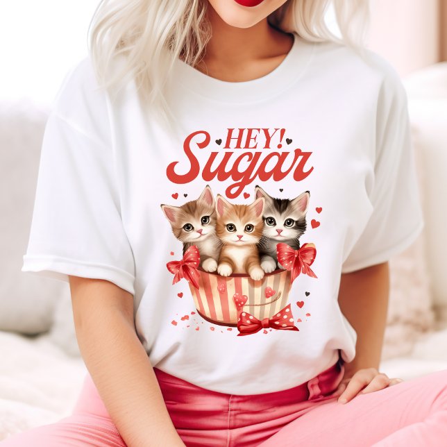 Hey Sugar Valentine Kittens T-Shirt (Hey Sugar Valentine Kittens T-Shirt)